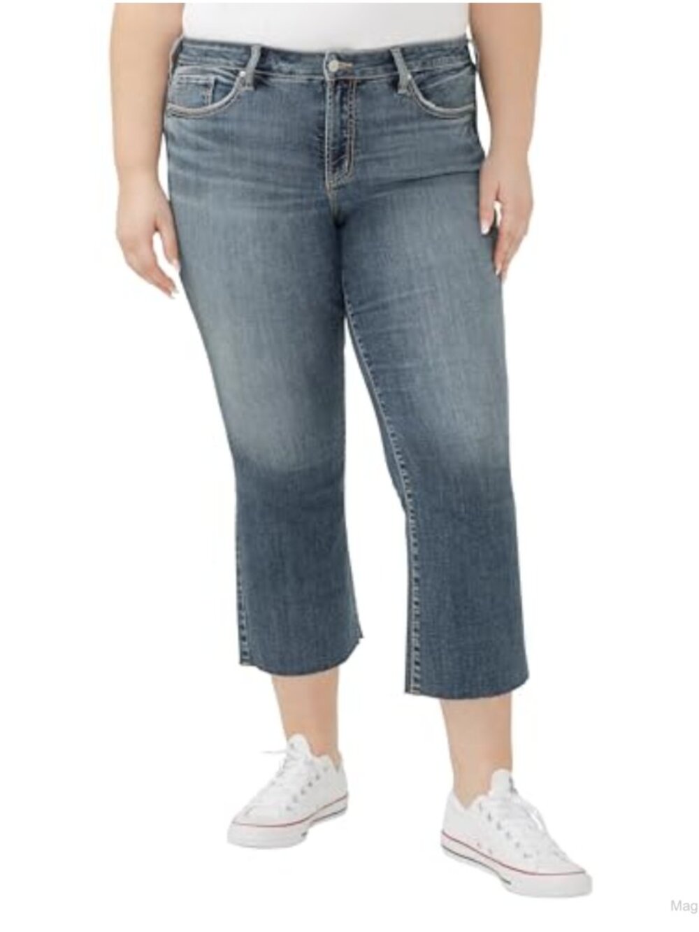 Plus Size Suki Mid Rise Curvy Fit Kick Flare Leg Jeans Raw Hem